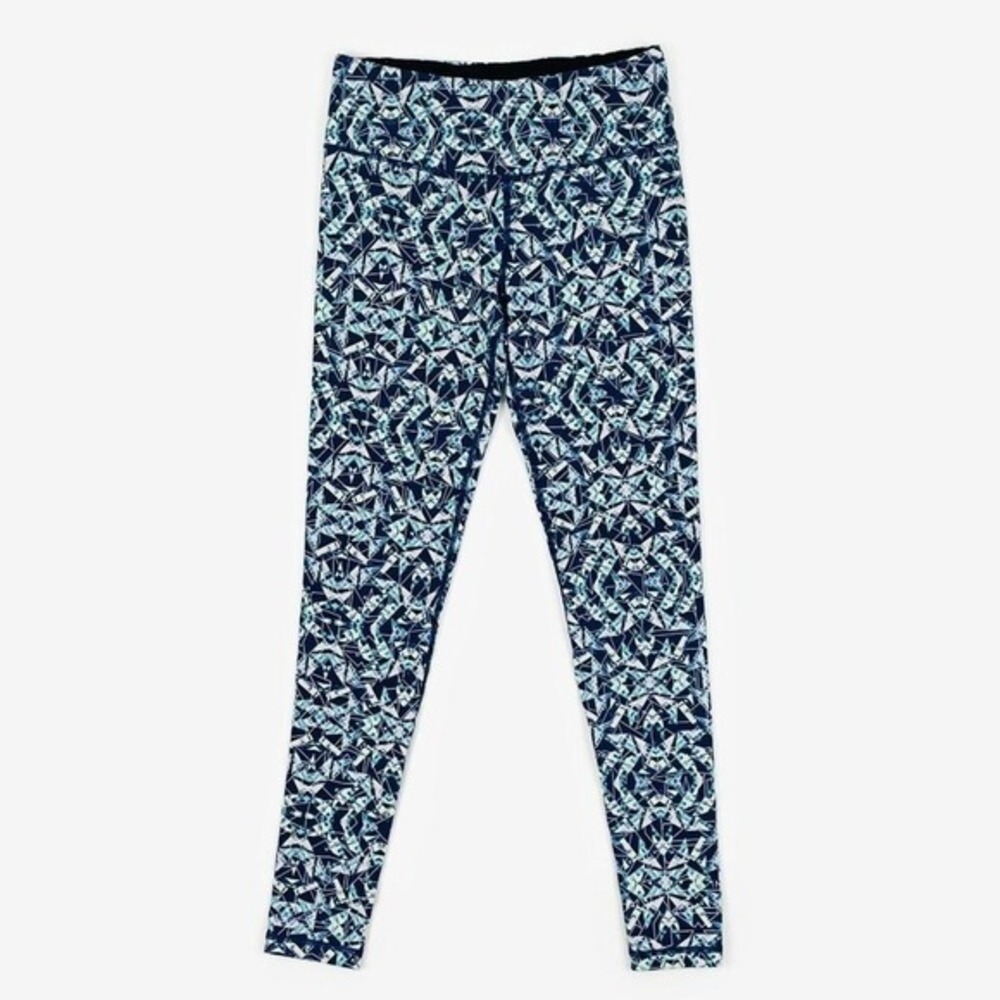 Victoria's Secret VSX Knockout Leggings Size S Blue Geometric Yoga Workout